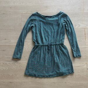 Ralph Lauren Striped Kids Dress in Teal and Black